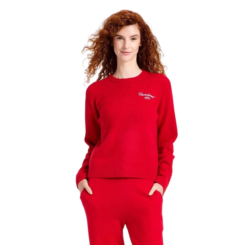 Universal Thread Womens Red Courchevel 1850 Embroidered Pullover Sweater Size XL